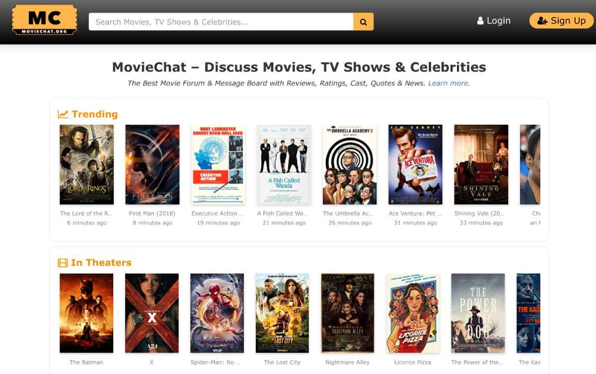 MovieChat brings back IMDb's discussion boards by giving you a sub-forum for every movie or TV show, in which you can create unlimited threads