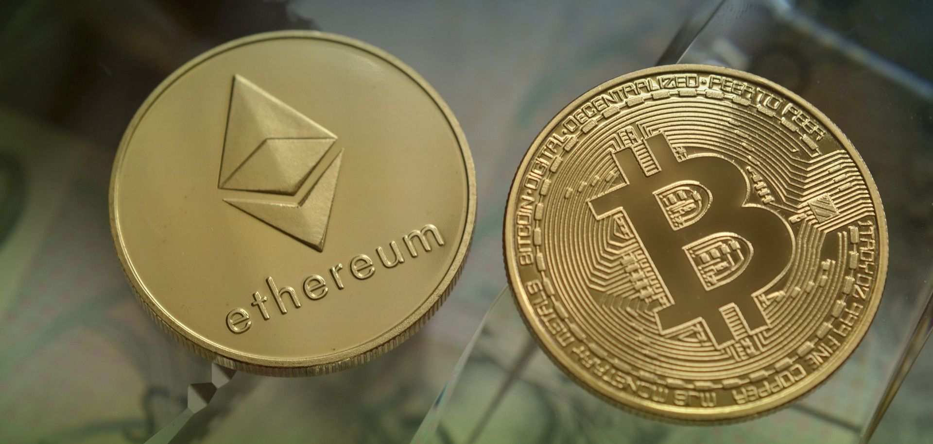 bitcoin and ethereum coins 