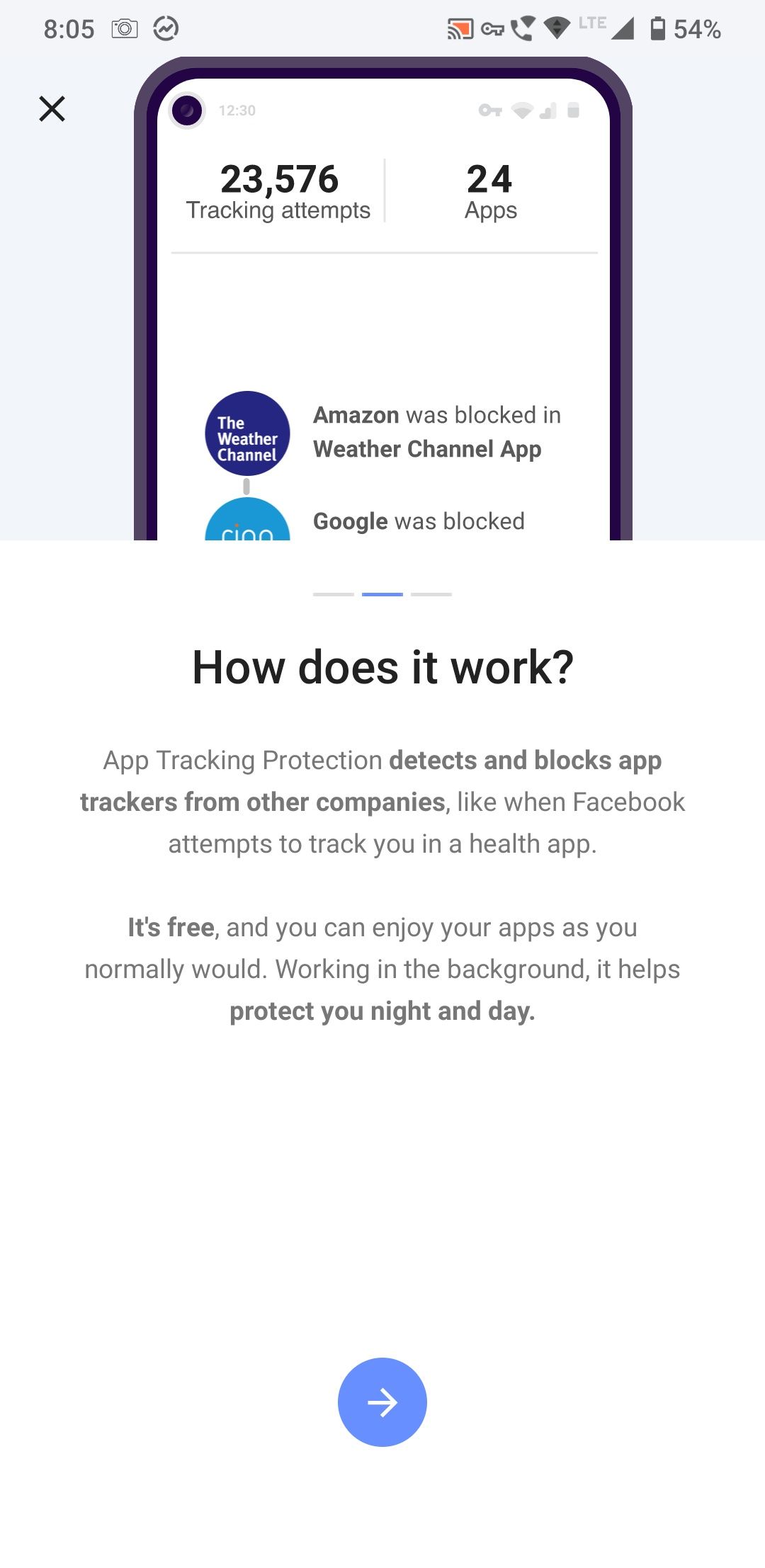blocks trackers of android apps