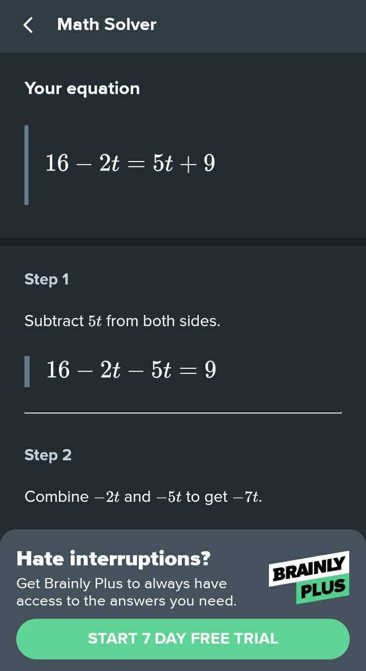 brainly equation solution screenshot 