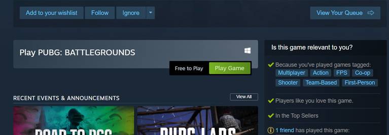 download pubg gratis di steam dengan mengklik