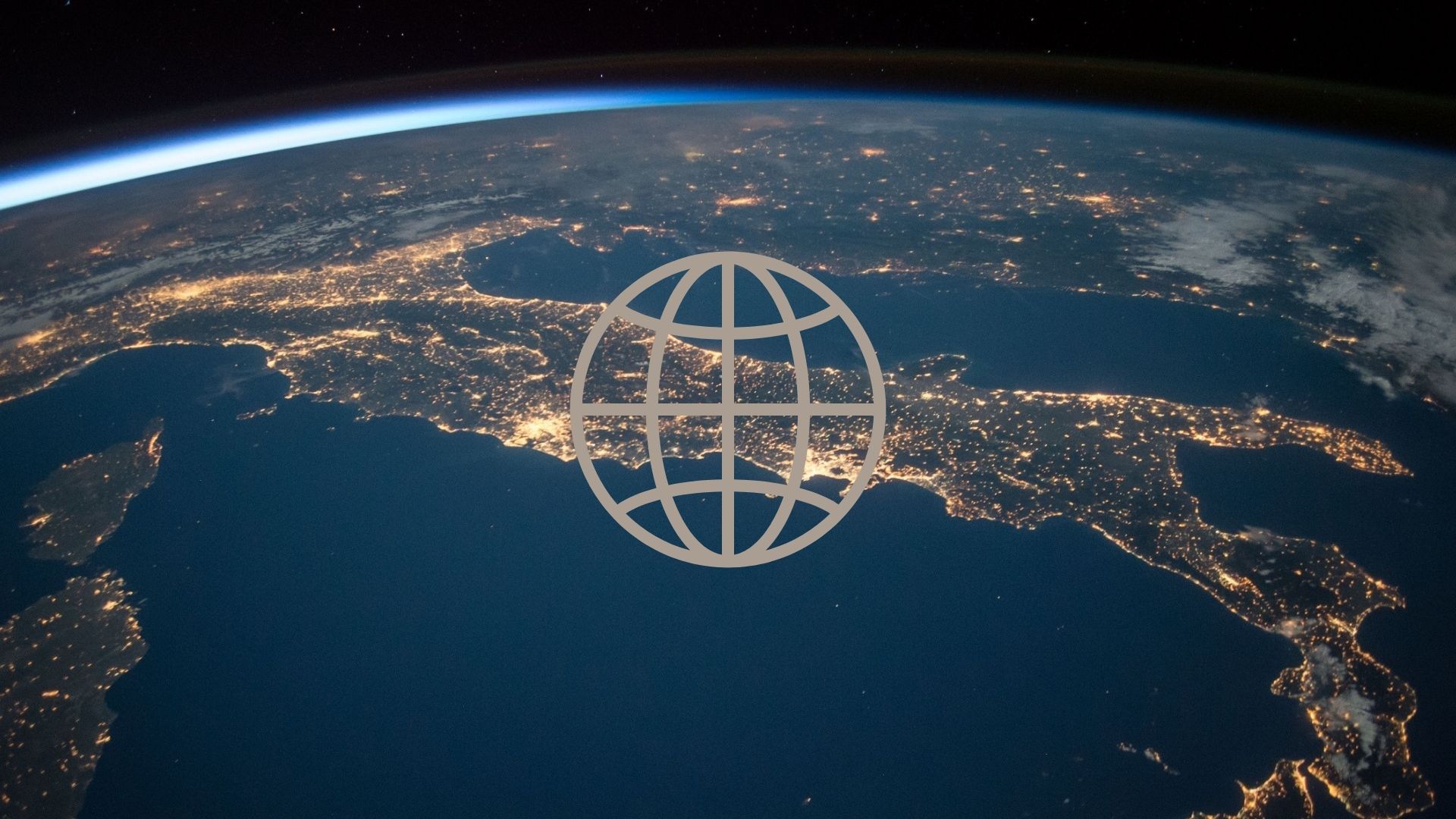 earth picture with internet logo in front