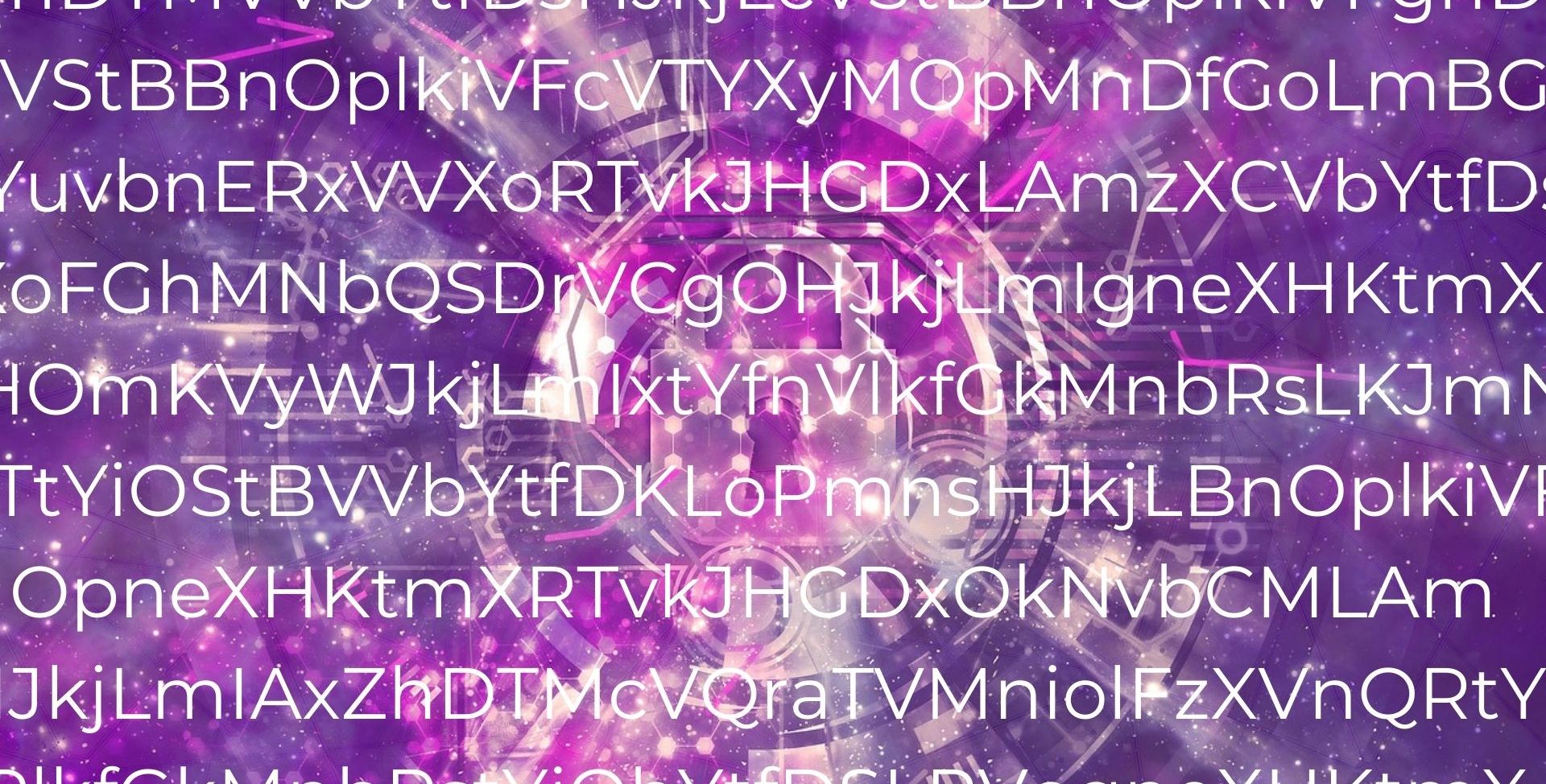 encryption code purple background
