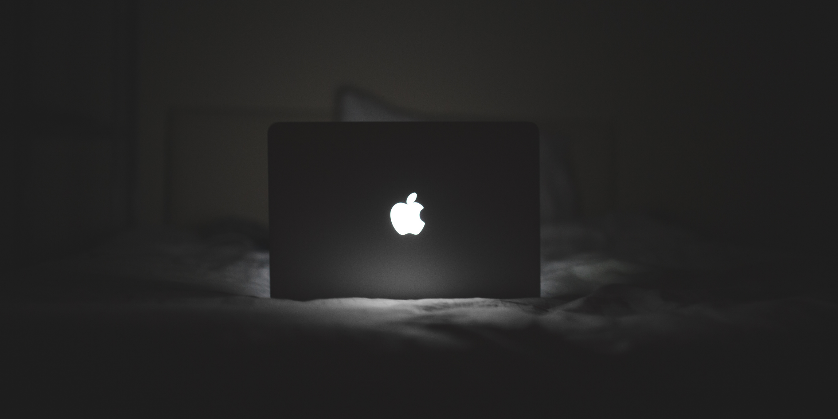 Mac showing Apple logo.