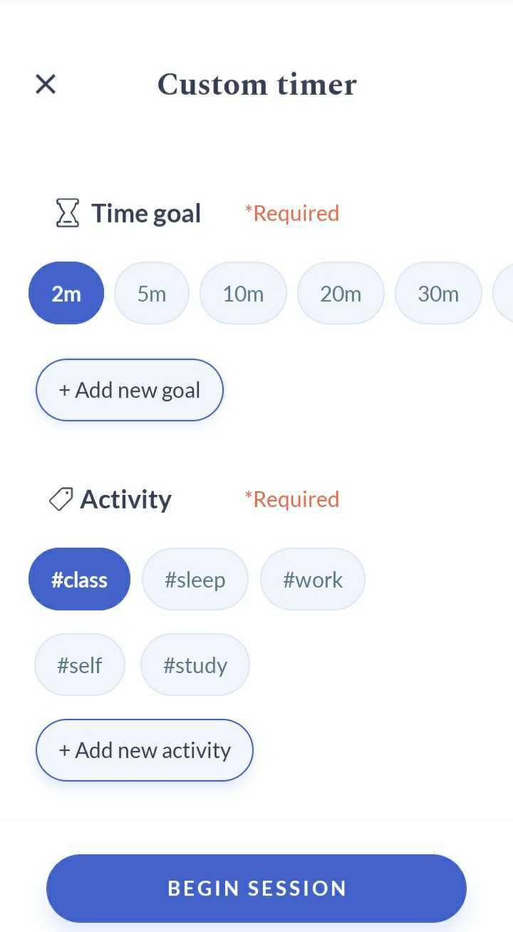 flipd app custom timer screenshot