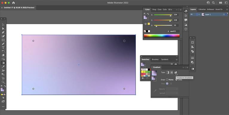 membuat Gradien di Illustrator