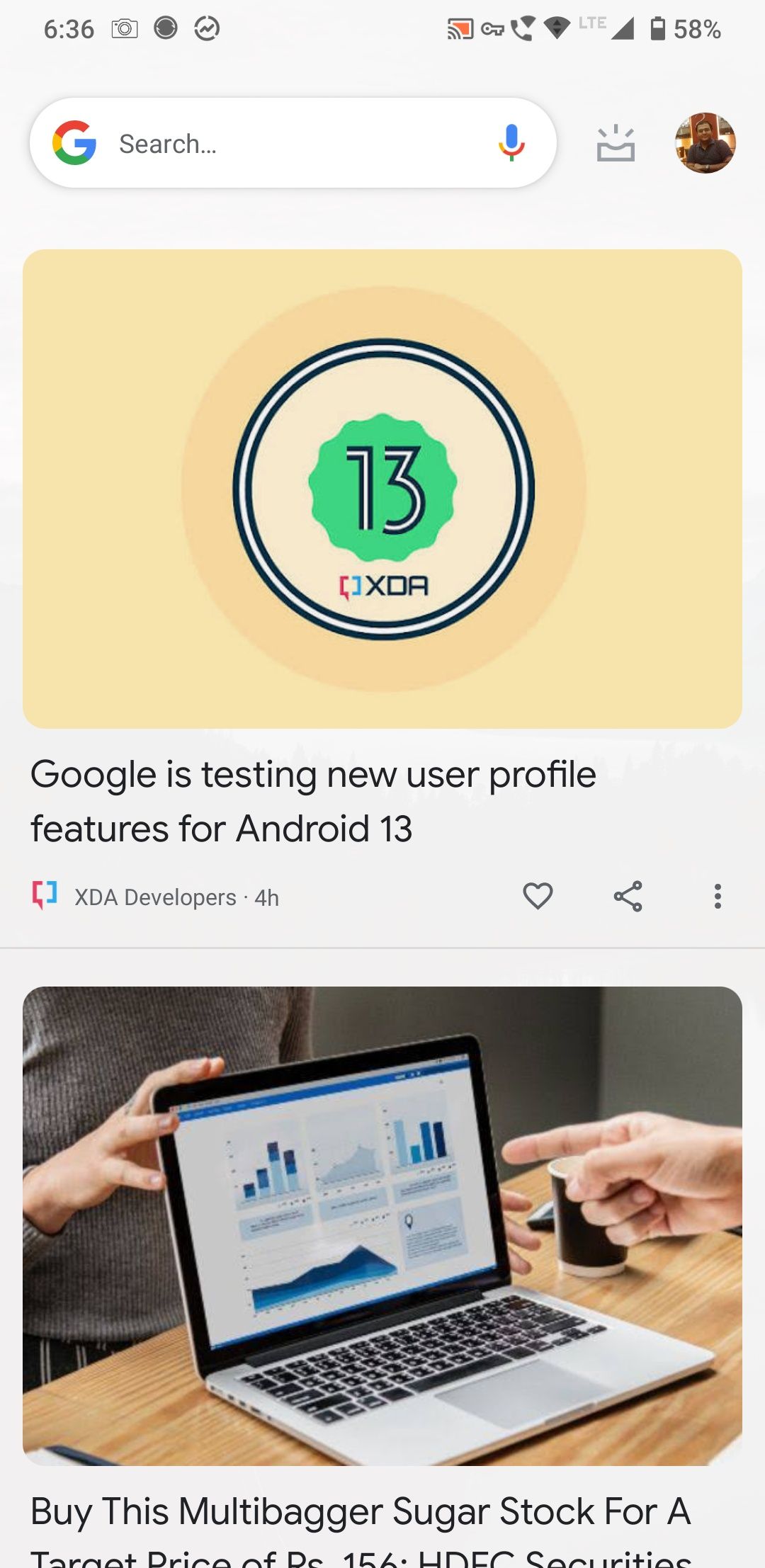 google discover feed