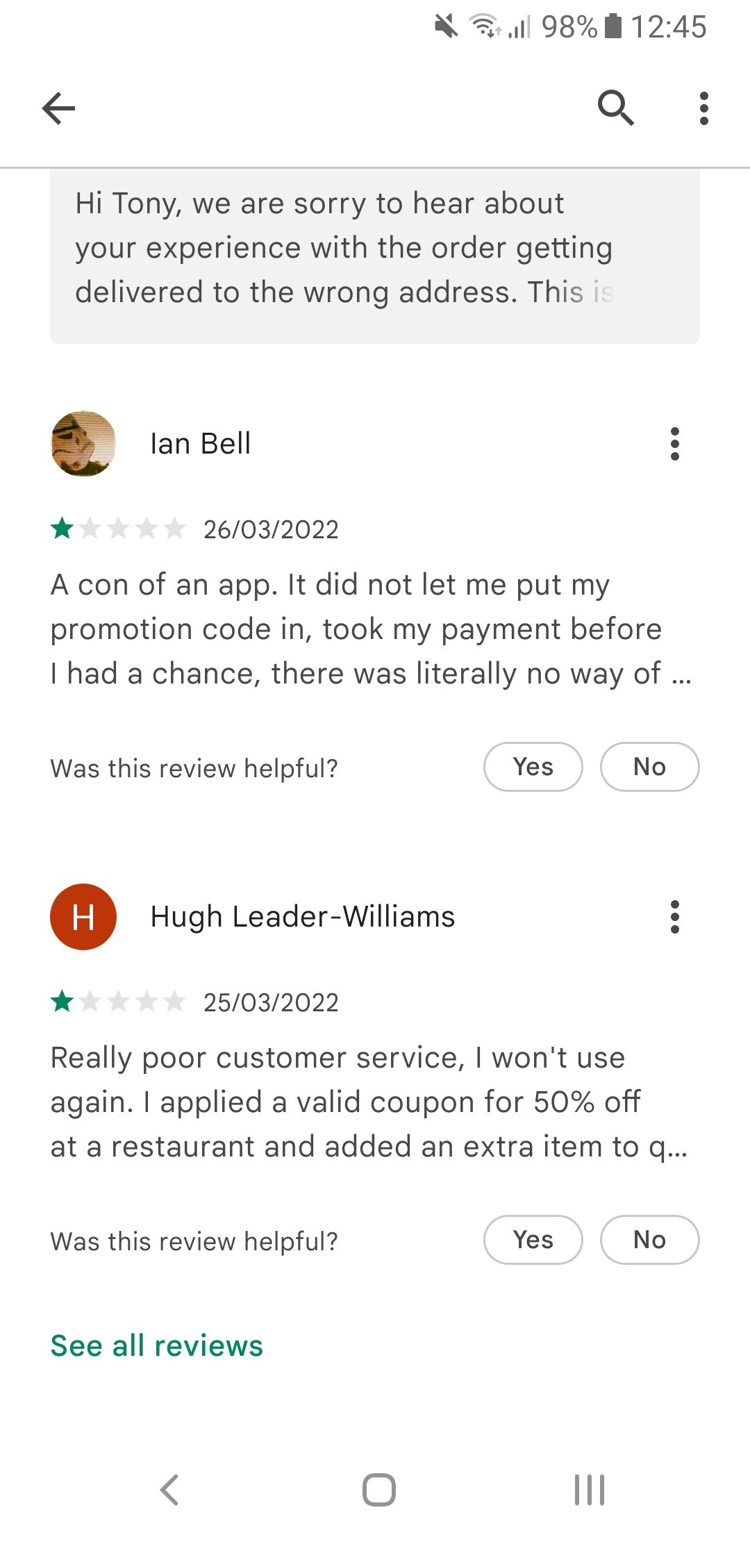 google play store see all reviews