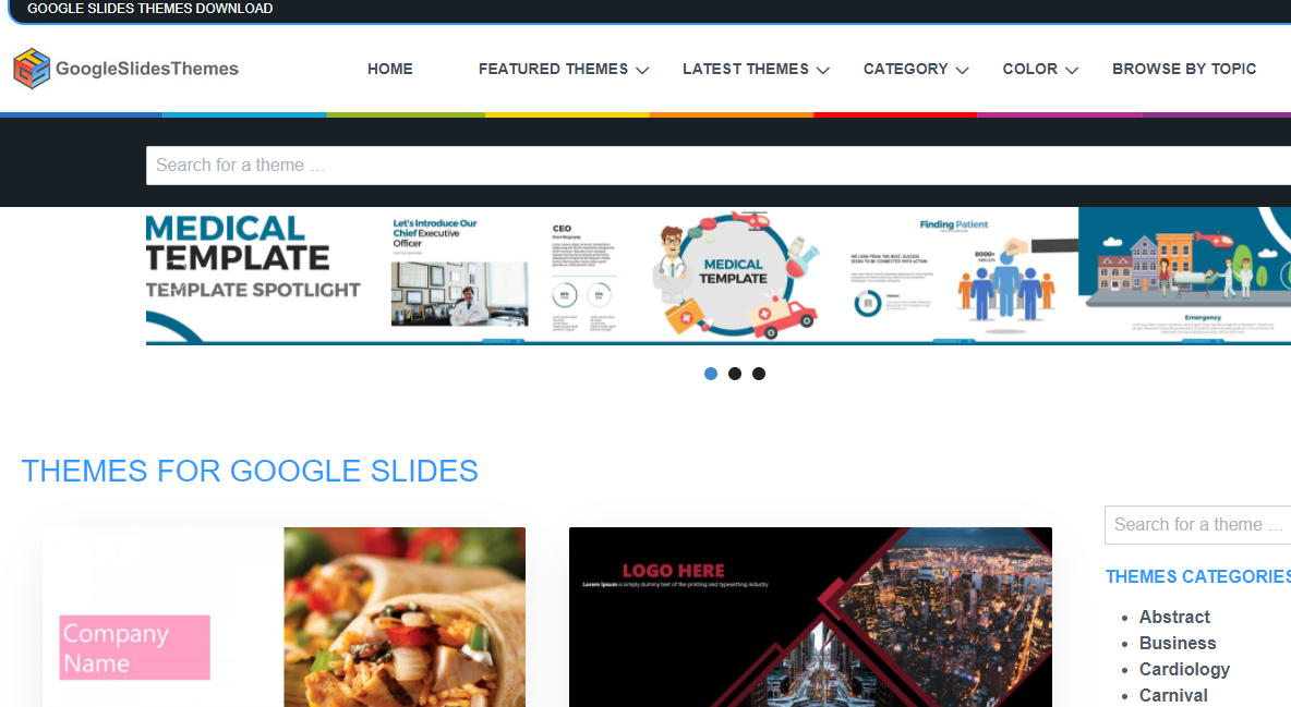 GoogleSlidesThemes website screenshot