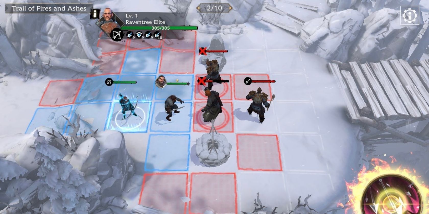 A battle in the Game of Thrones: Beyond the Wall iOS game.