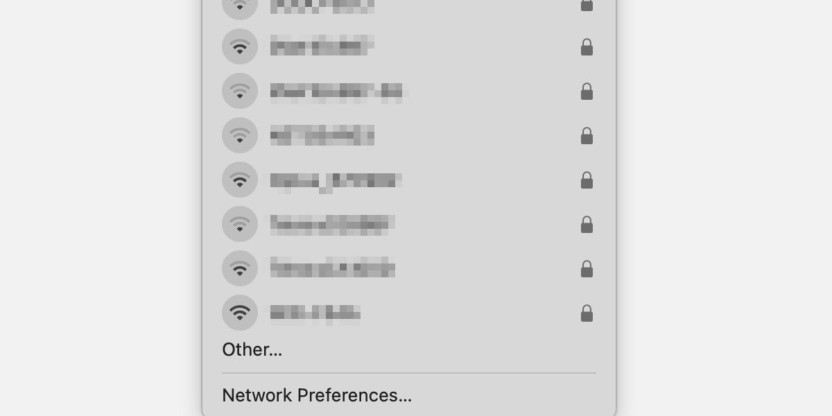 macOS Wi-Fi network list