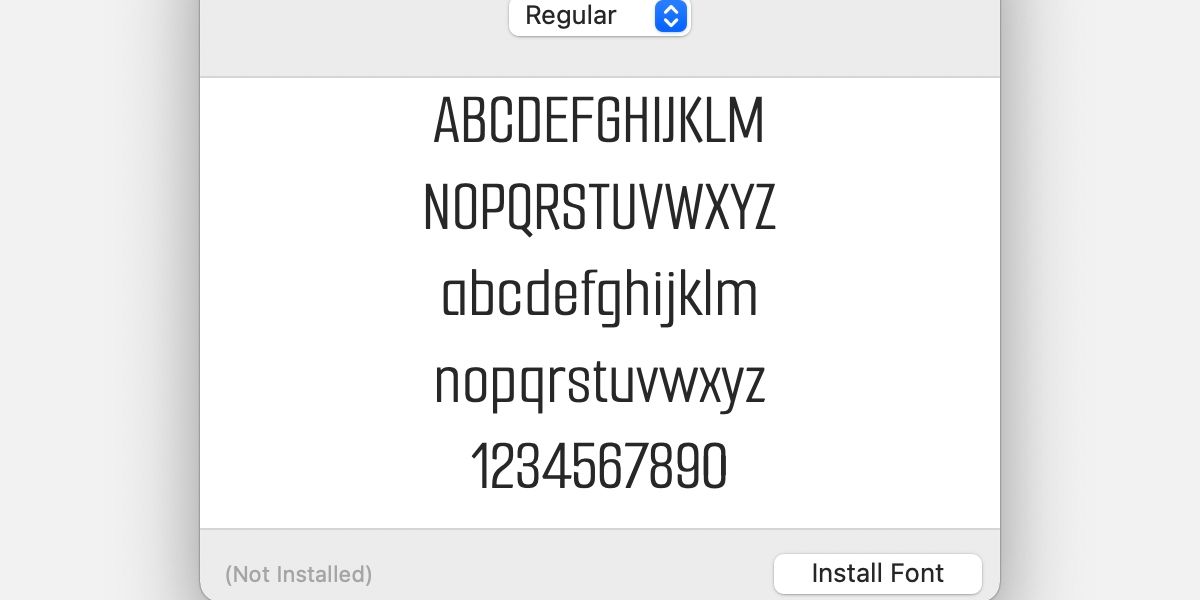 macOS install font window