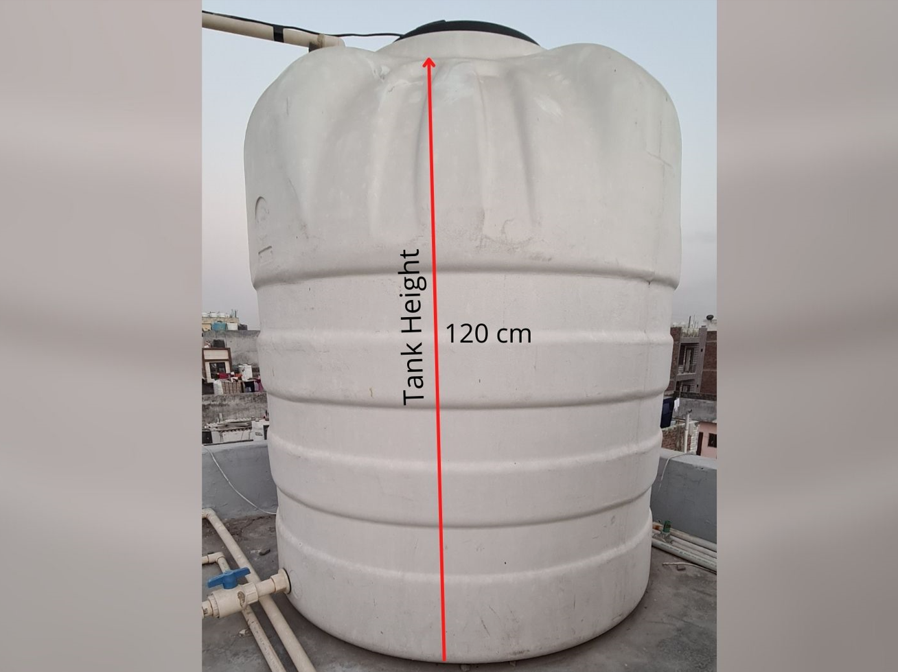 measure tank height to find the depth