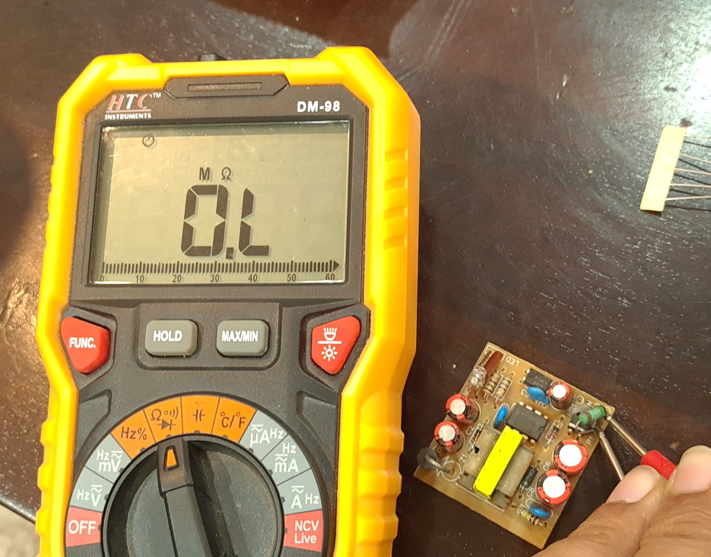measuring charred resistor value in circuit