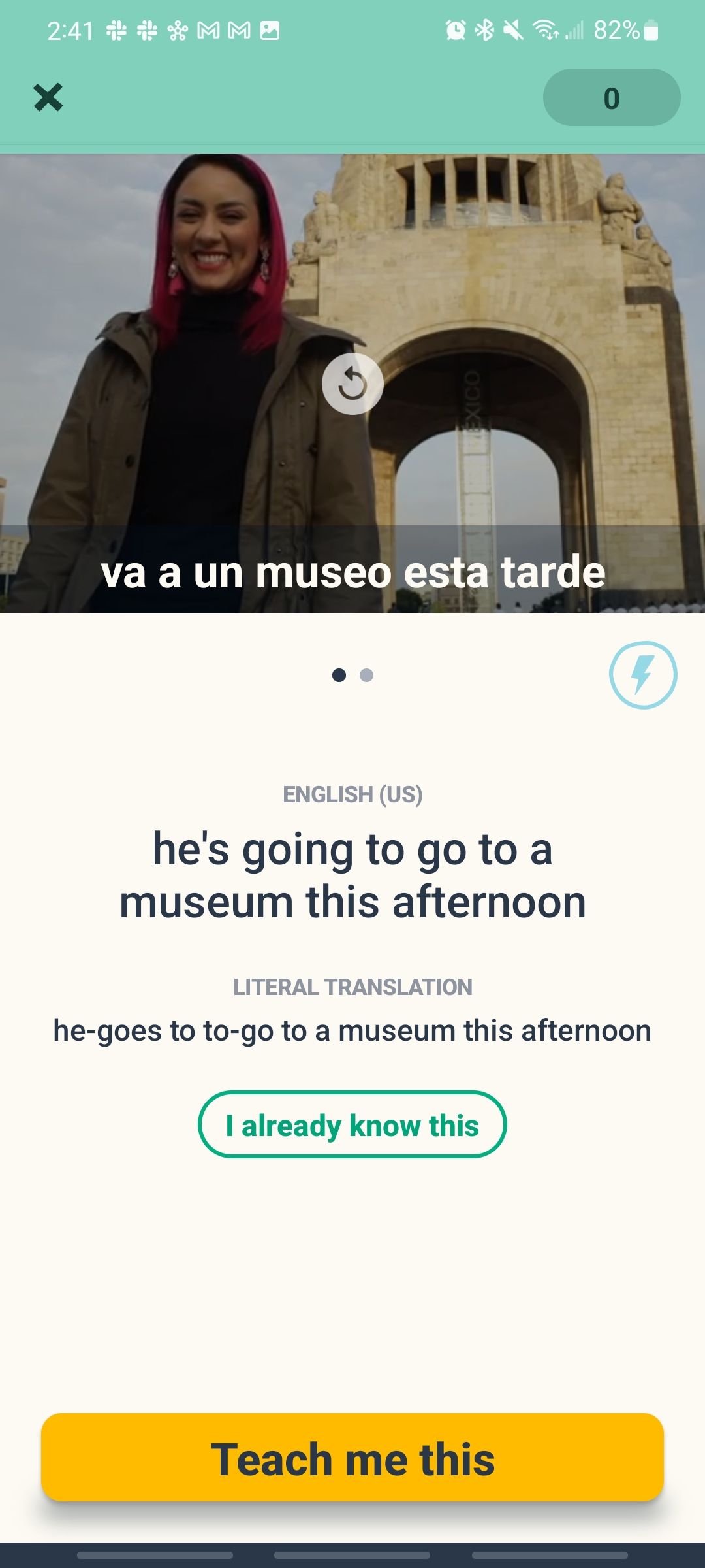 memrise app showing a video pronunciation above the text