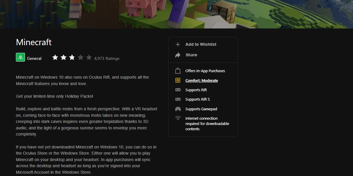 Minecraft vr best sale windows 10