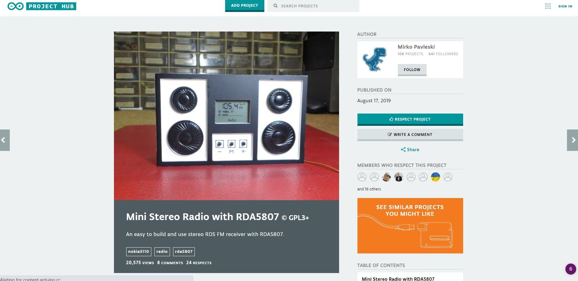 mini stereo radio with rda5807