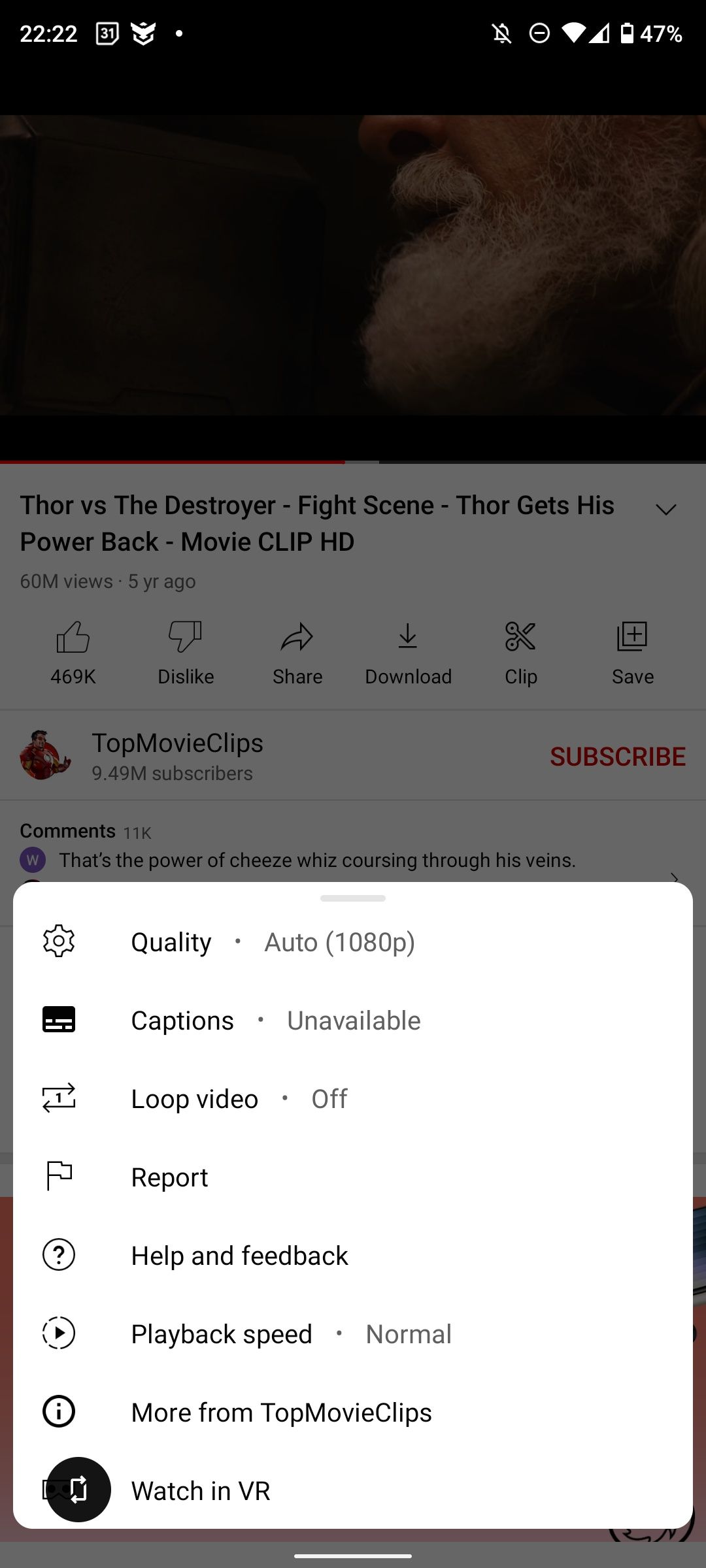 Change YouTube streaming quality