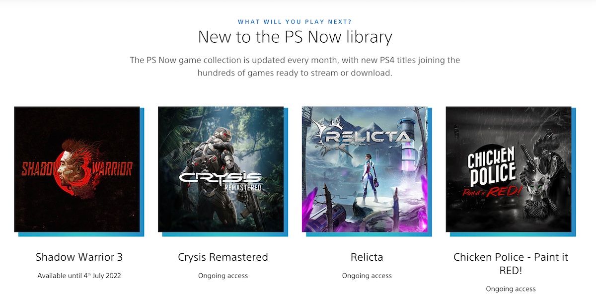 New to the PS Now library section