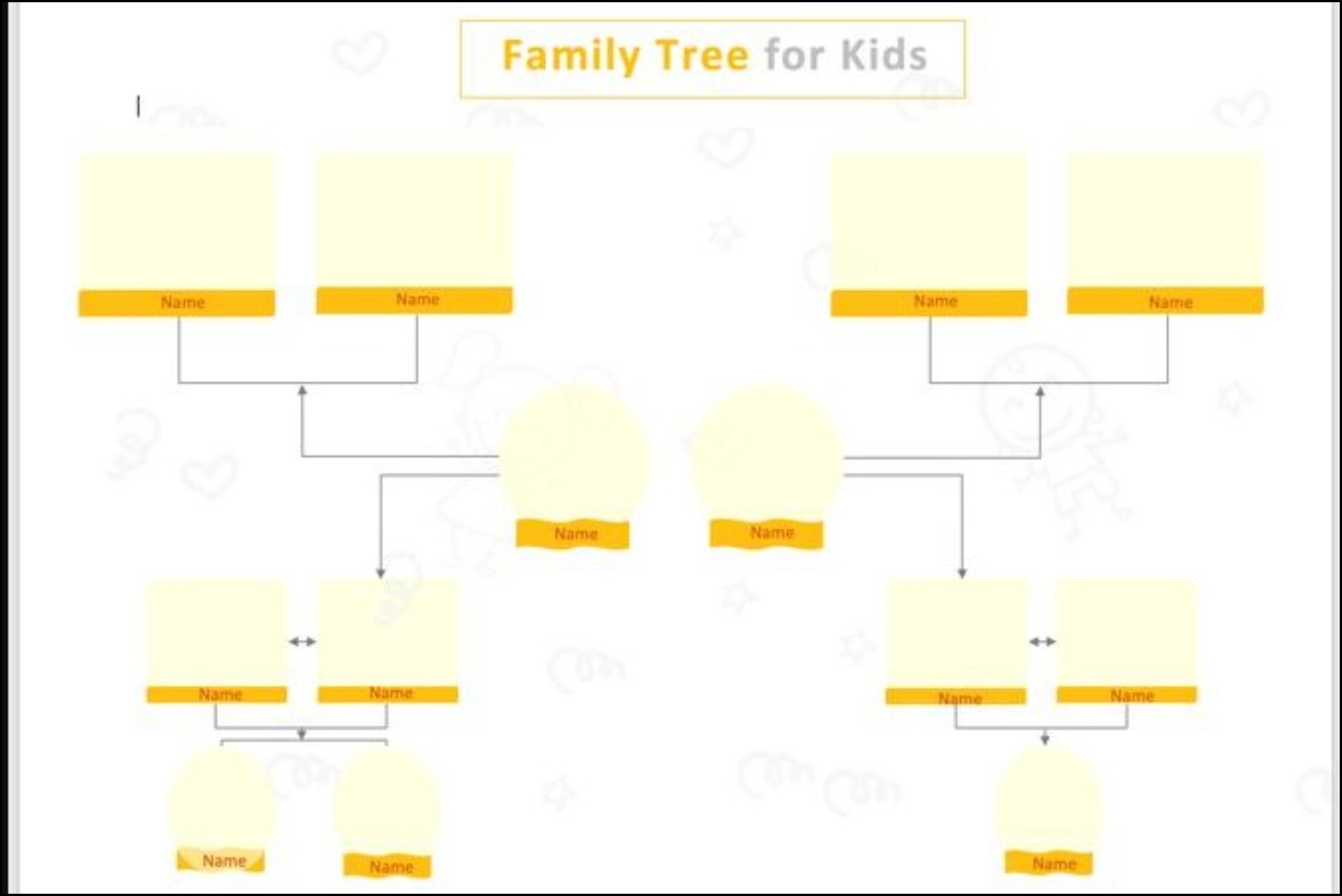 13-member family tree templates for kids 