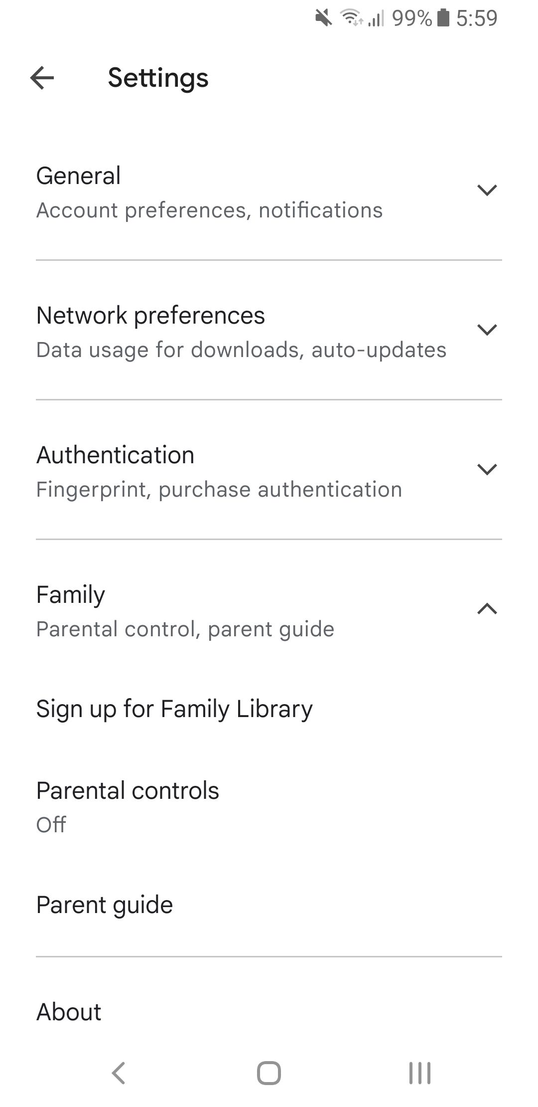 play store family settings
