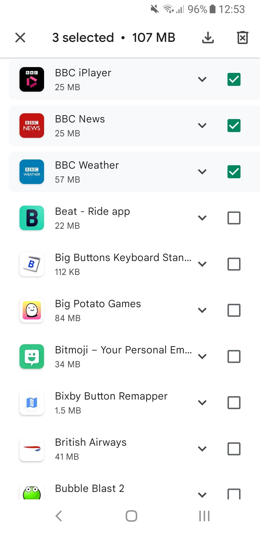play store select apps to install