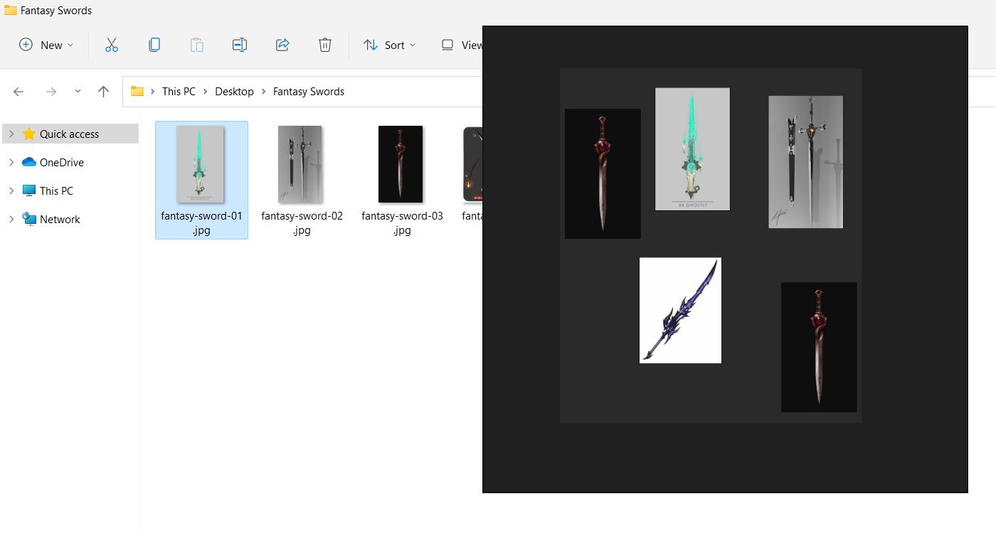 PureRef and File Explorer.