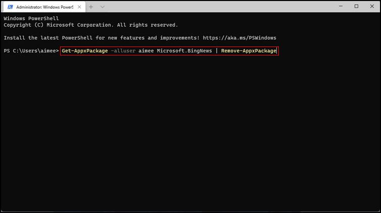 Remove app for all users by executing 'Remove-AppxPackage' command