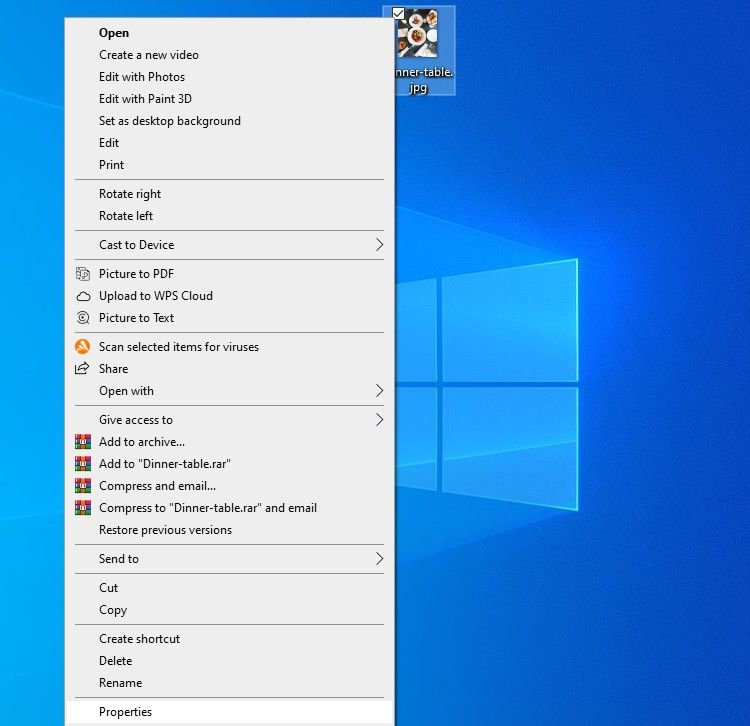 Screenshot on removing location data on Windows 10