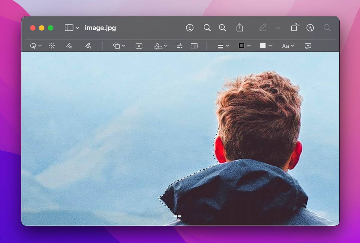 4 روش حذف پسزمینه تصاویر با استفاده از برنامه Preview مک 3 removing background using lasso selection tool.jpg?q=50&fit=crop&w=1500&dpr=1