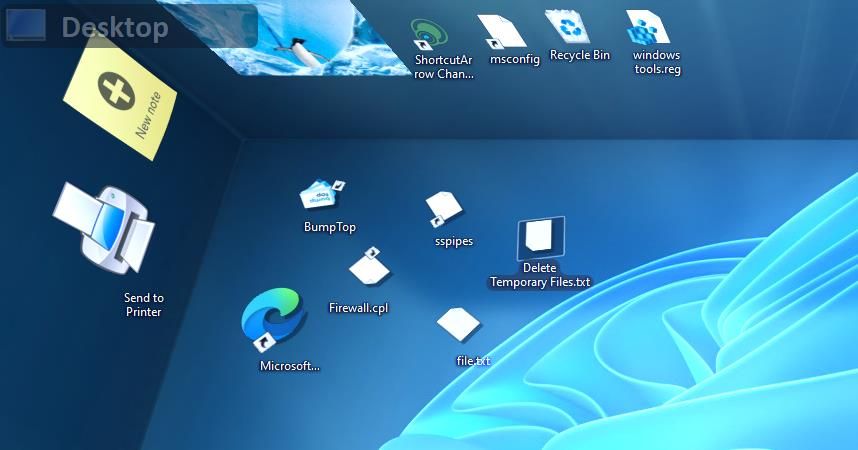 Rotated desktop icons
