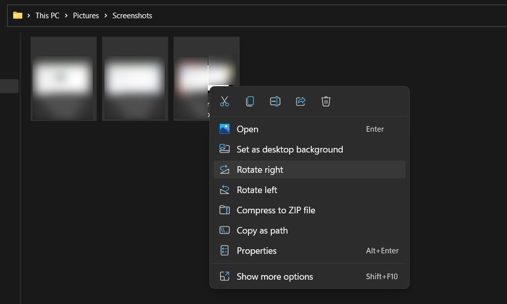 Rotating multiple images in File Explorer.