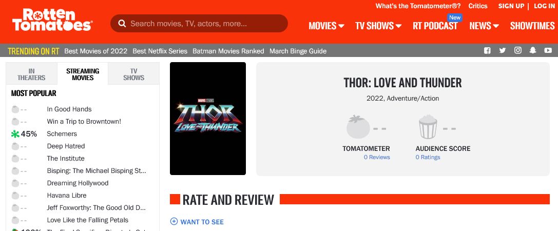 rotten tomatoes want to see