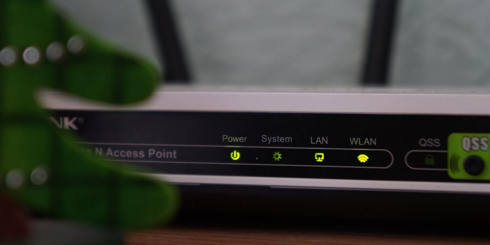 Image showing a router behind some houseplants