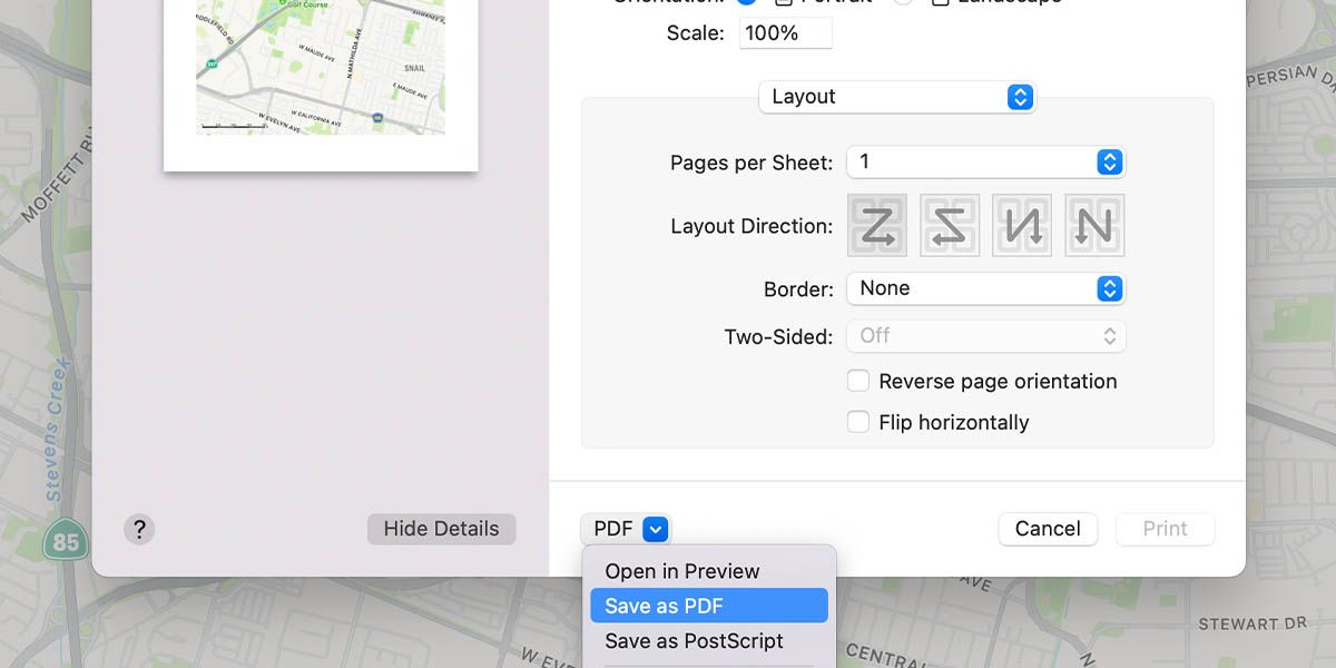 Save Apple Maps as PDF 