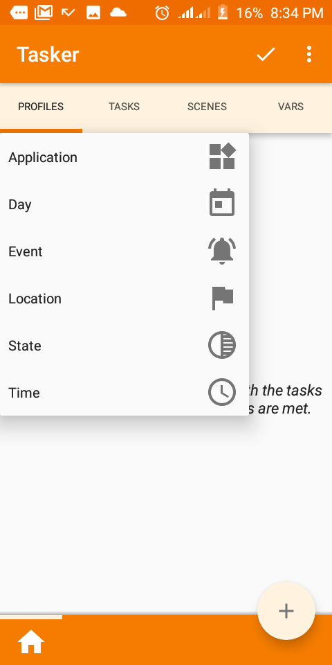 Tasker app — Profile tab