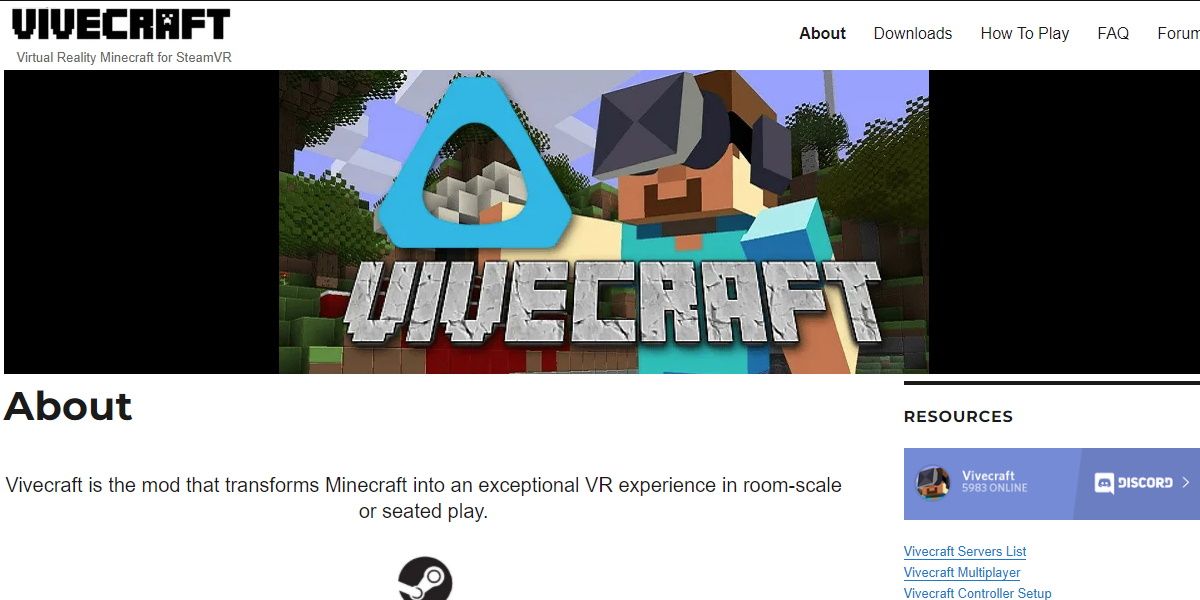 Vr minecraft clearance vive