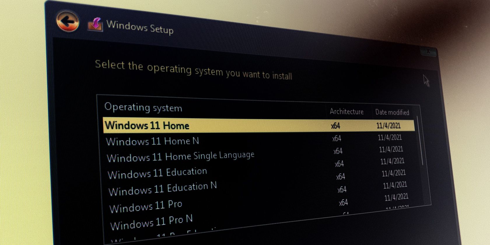 select windows 11 pro edition during clean install