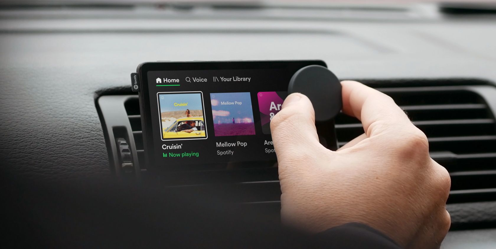 Spotify Car Thing on dashboard