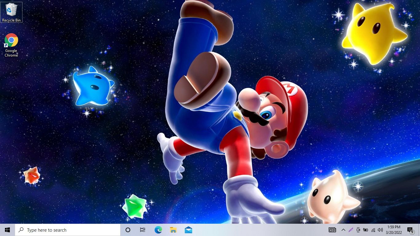 Super Mario Windows 10 theme.