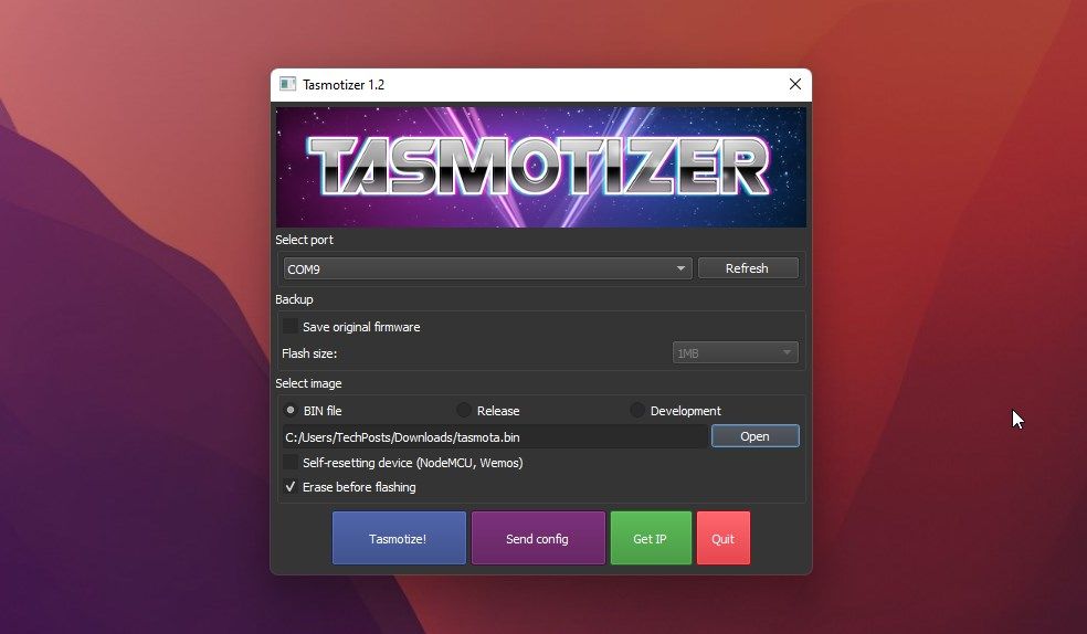 ابزار فلاشینگ tasmotizer esp