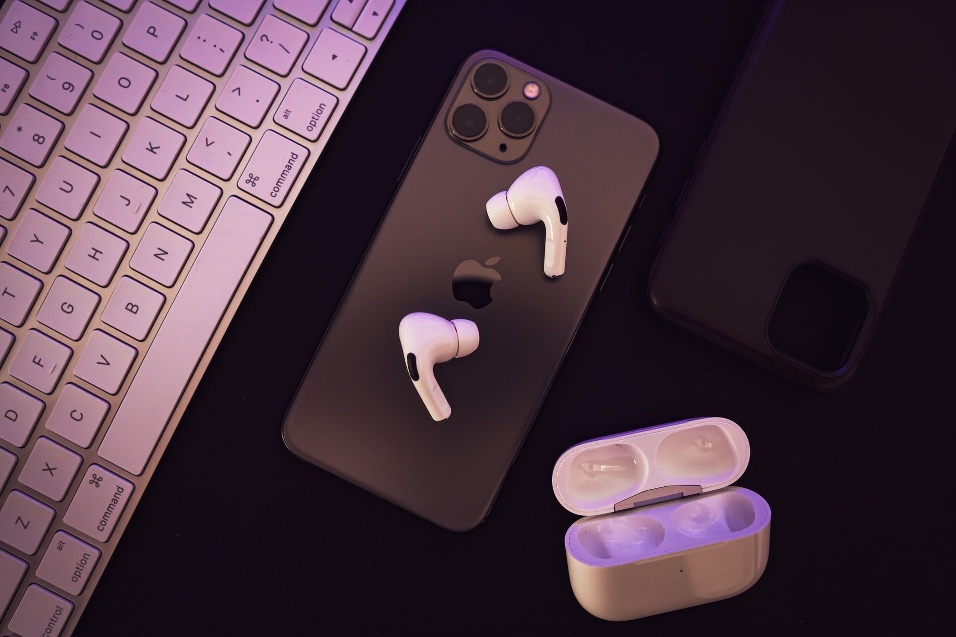 AirPods Pro on top of iPhone