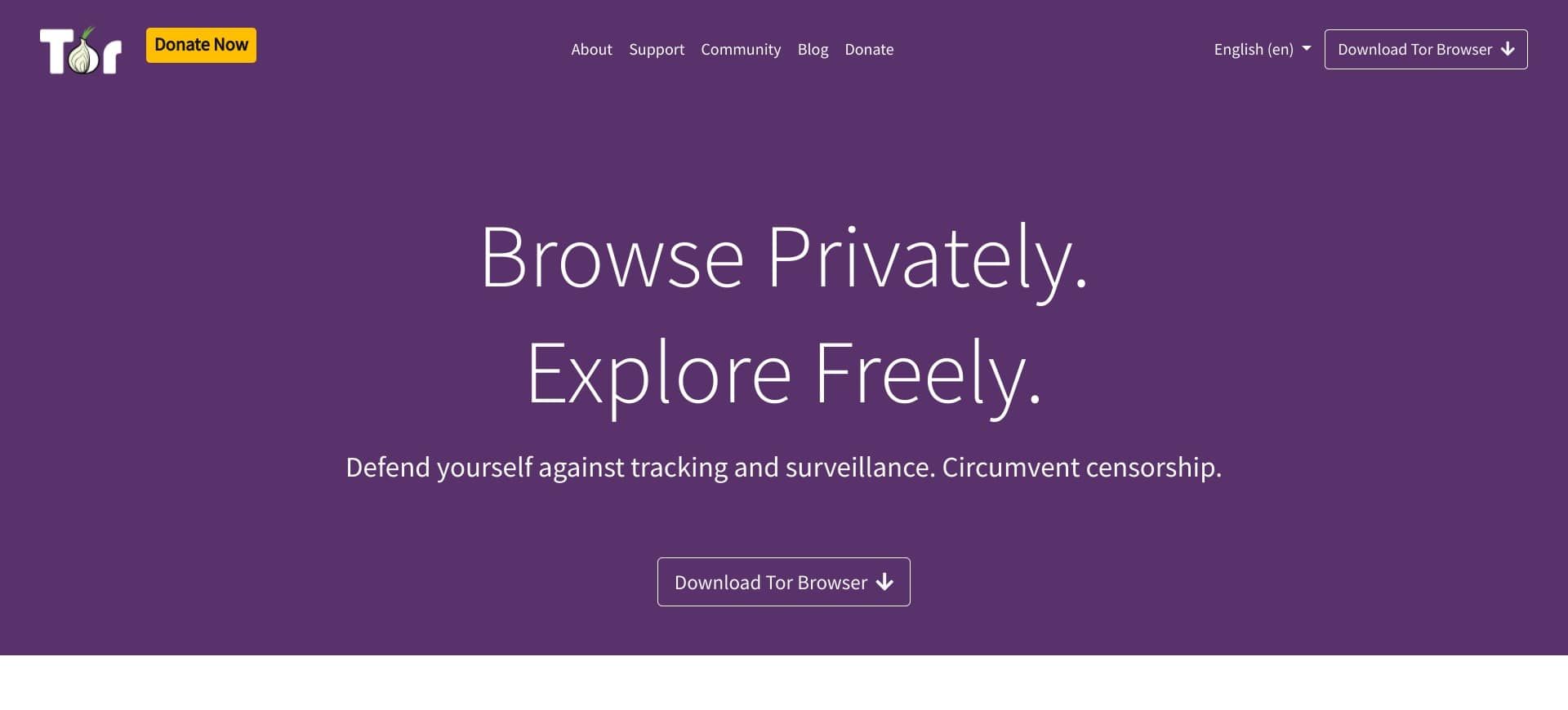 tor browser website screenshot