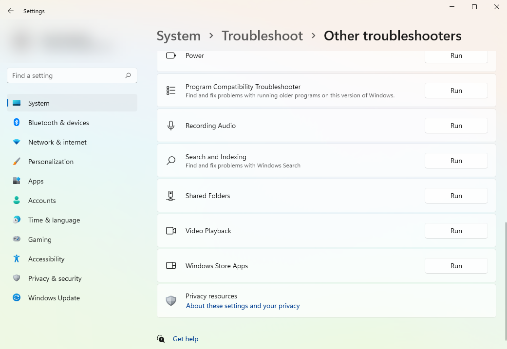 running troubleshooter for mic issues to fix voice typing