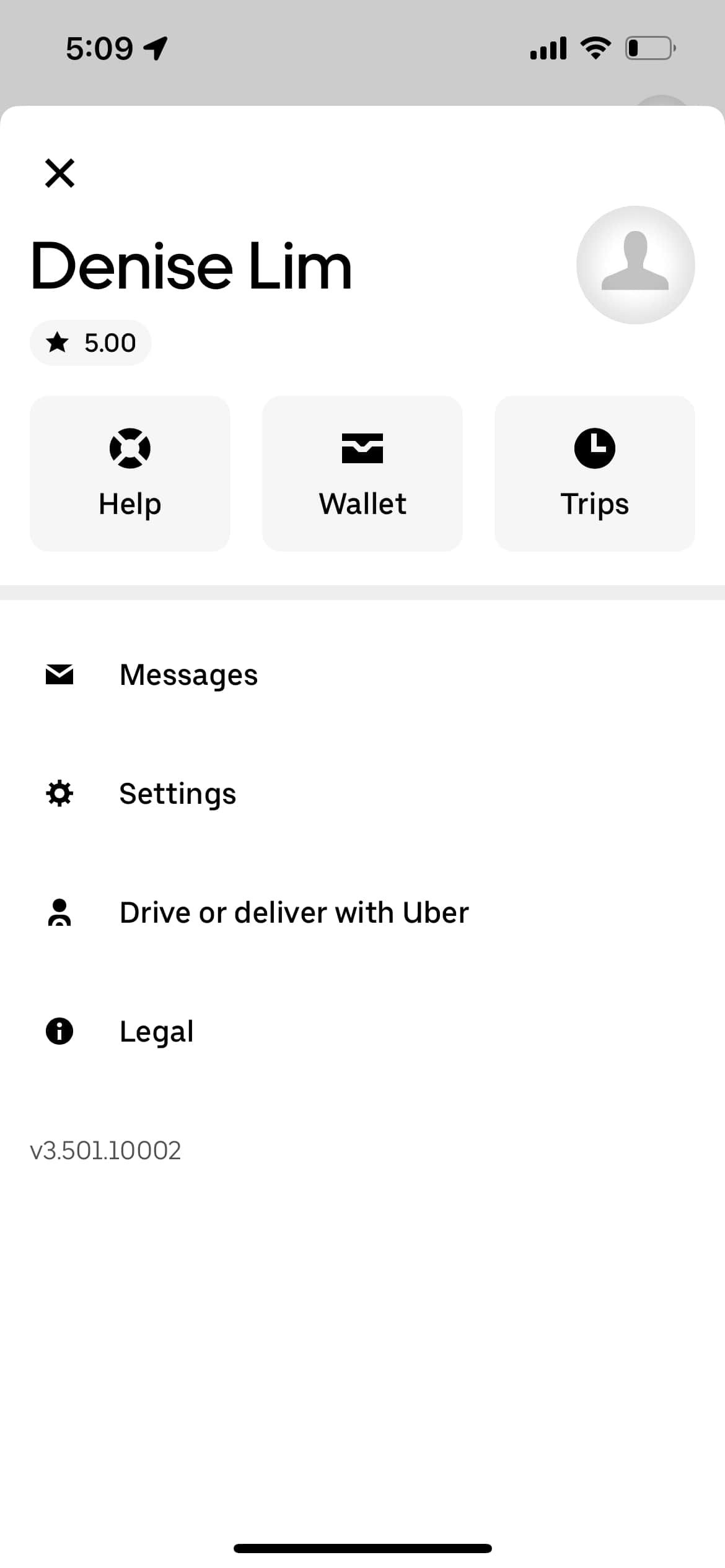 uber app profile