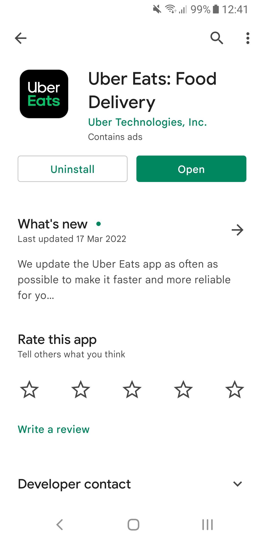 uber eats app on google play