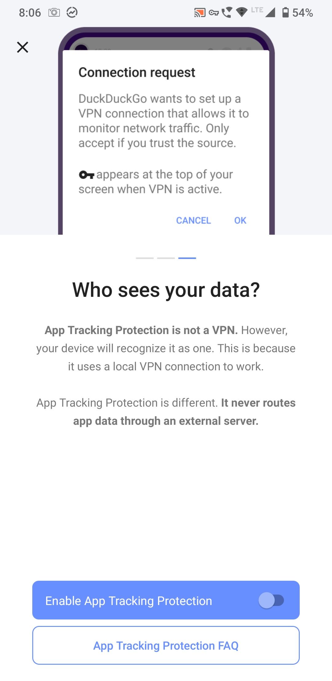 use local VPN to block tracker