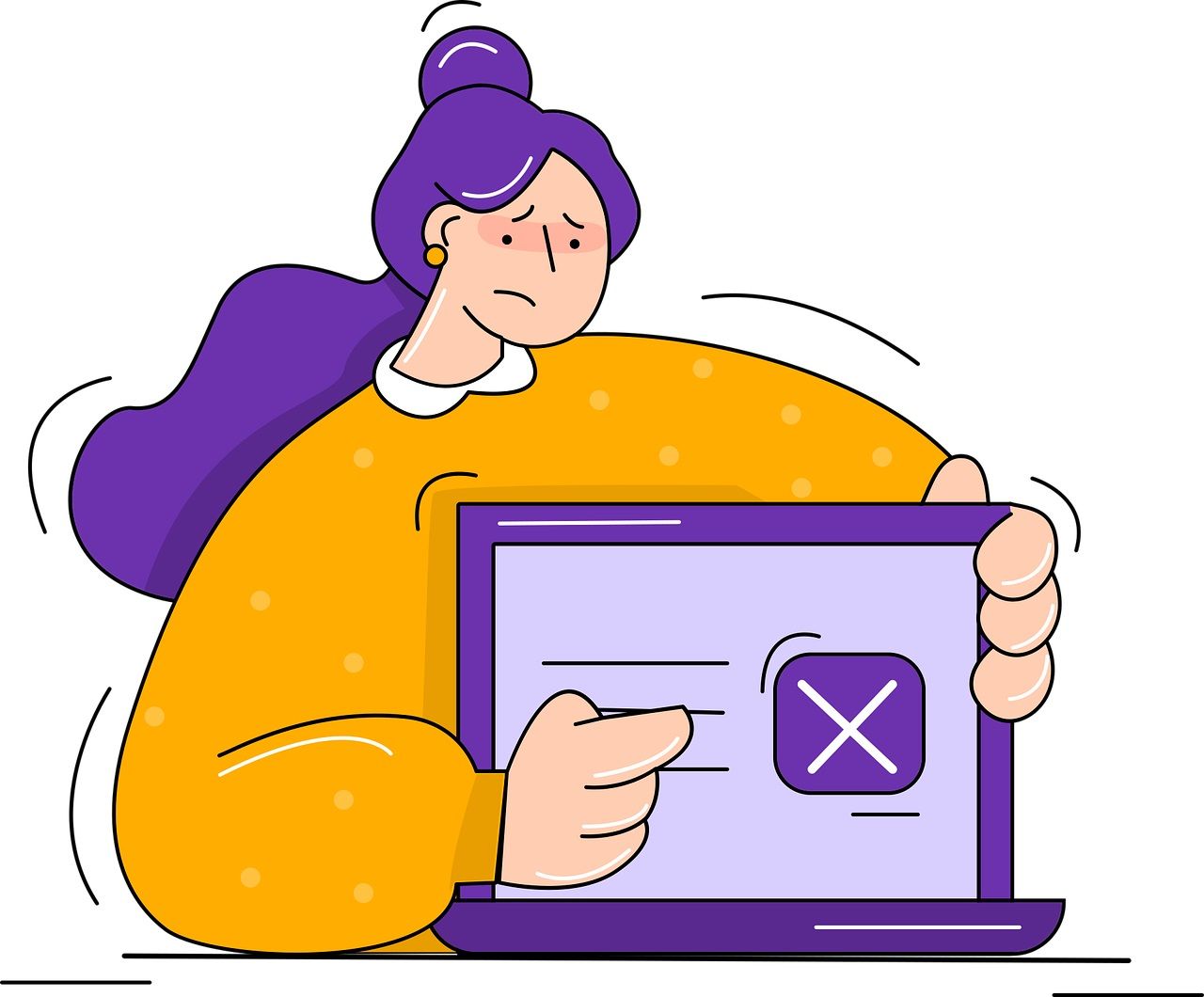 woman clicking on a screen icon