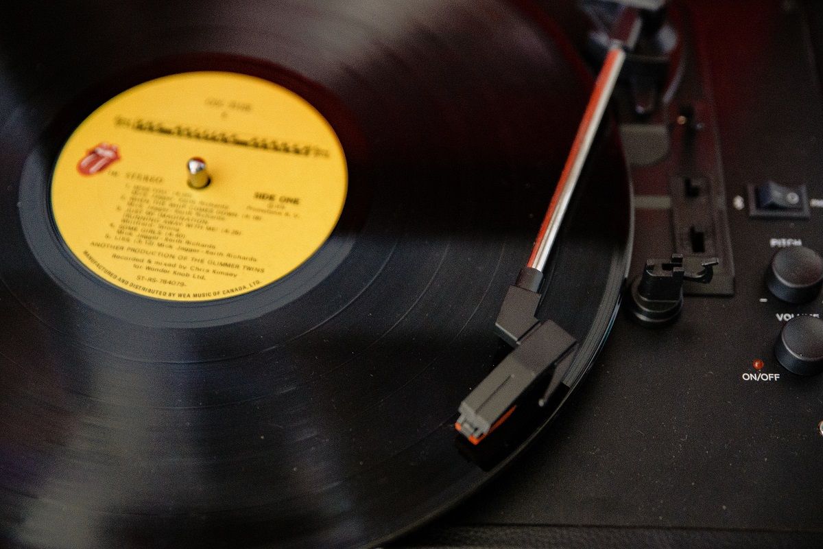 vinyl record on player