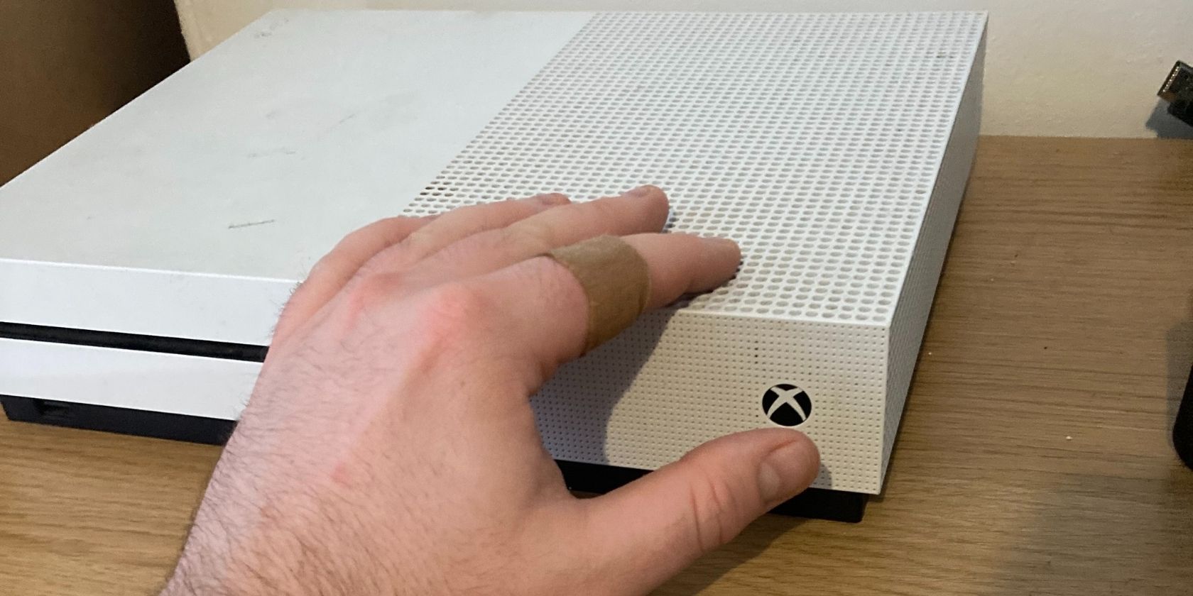 An Xbox One being turned on.